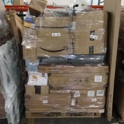 PALLET OF ASSORTED HOUSEHOLD GOODS AND PRODUCTS TO INCLUDE; SHOES, PET PRODUCTS, KETTLE ETC
