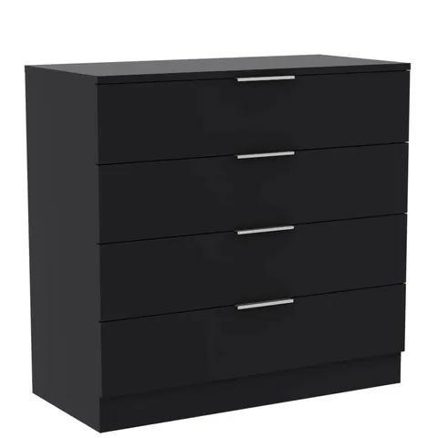 BOXED VIDA TREGA 4 DRAWER CHEST - BLACK (1 BOX)