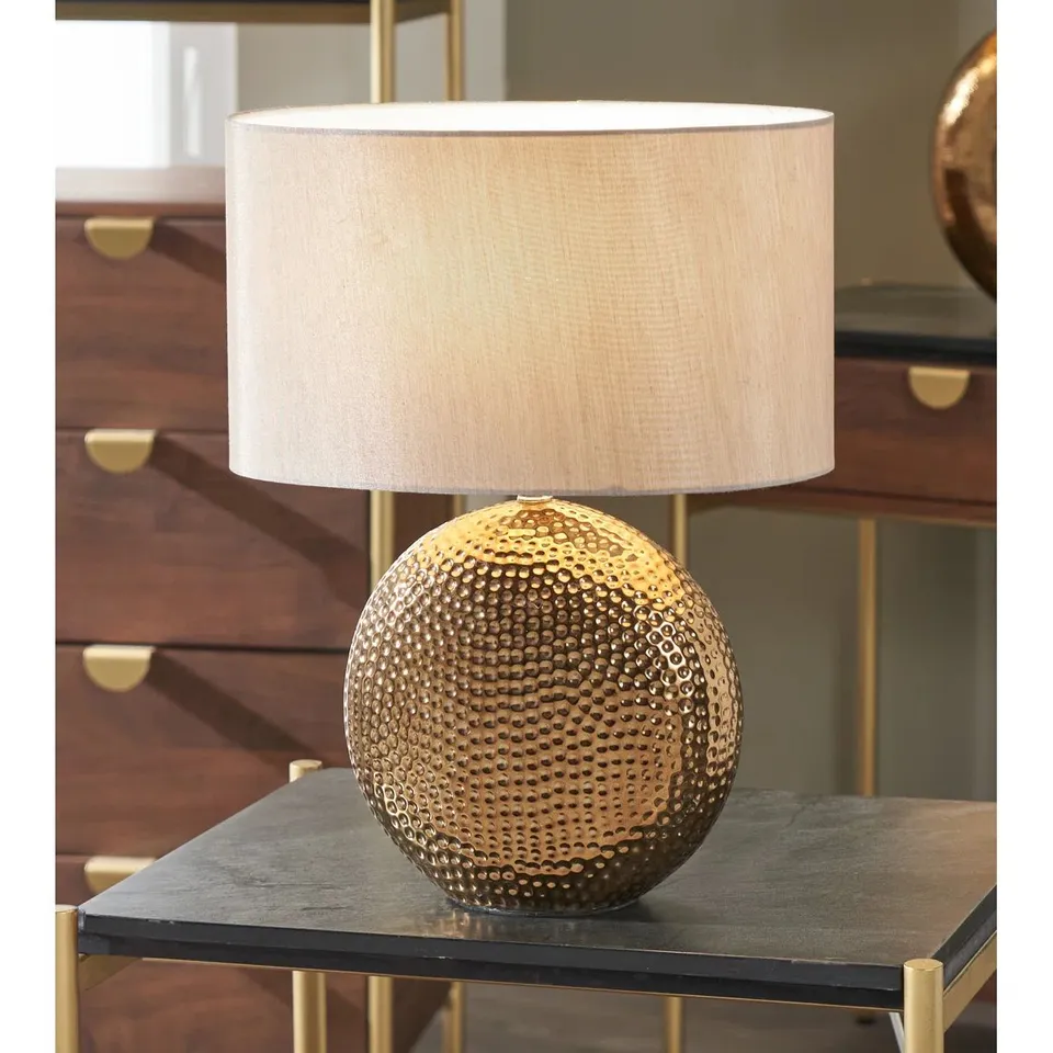 BOXED CADNITE 41CM OVAL CERAMIC TABLE LAMP