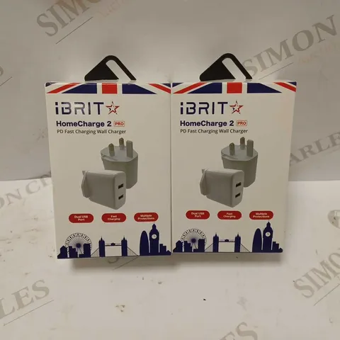 LOT OF TWO TO INCLUDE IBRIT HOME CHARGE 2 PRO PD FAST CHARGING WALL CHARGERS