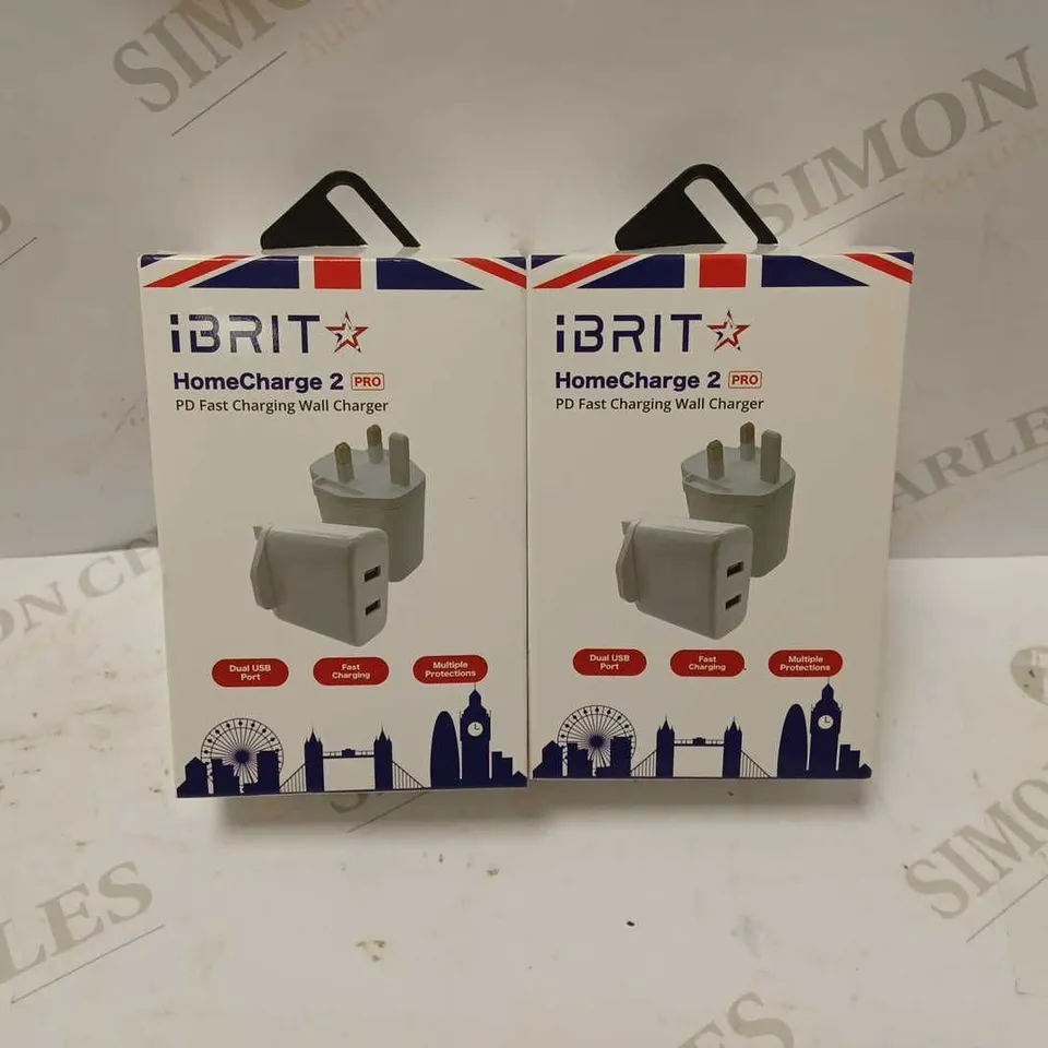 LOT OF TWO TO INCLUDE IBRIT HOME CHARGE 2 PRO PD FAST CHARGING WALL CHARGERS