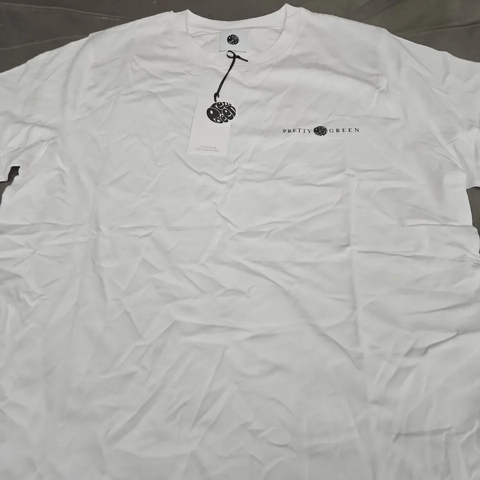 PRETTY GREEN NIMBUS TEE – WHITE, UK L