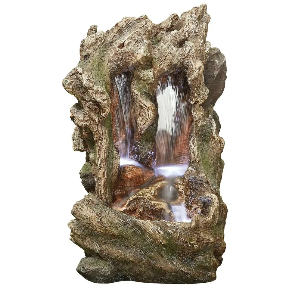 BOXED EDENBOURGH EASY FOUNTAIN COLORADO FALLS CASCADING WATER FEATURE WITH LIGHTS H98CM