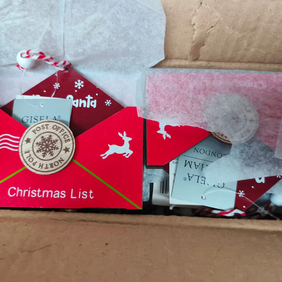 APPROXIMATELY 24 GISELA GRAHAM LONDON DEAR SANTA CHRISTMAS LIST ORNAMENTS 