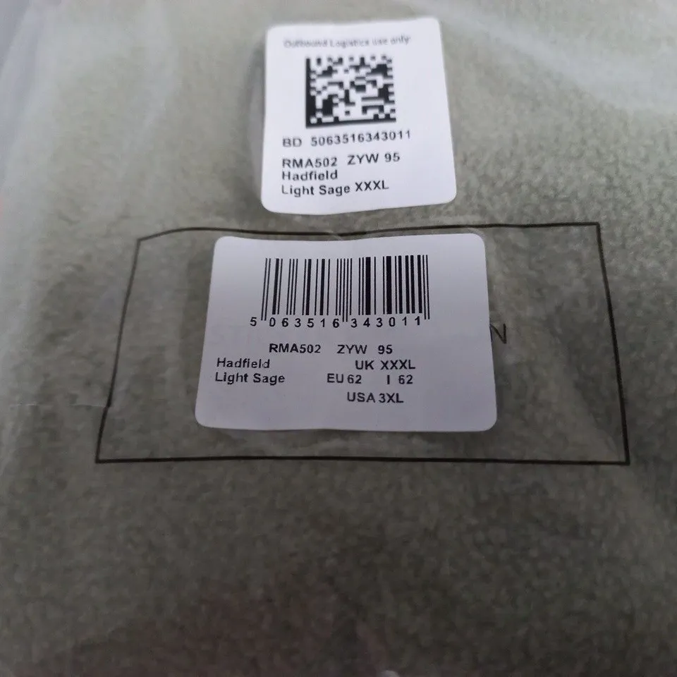 LOT OF 8 BRAND NEW BAGGED REGATTA HADFIELD FLEECES IN LIGHT SAGE - ALL XXXL