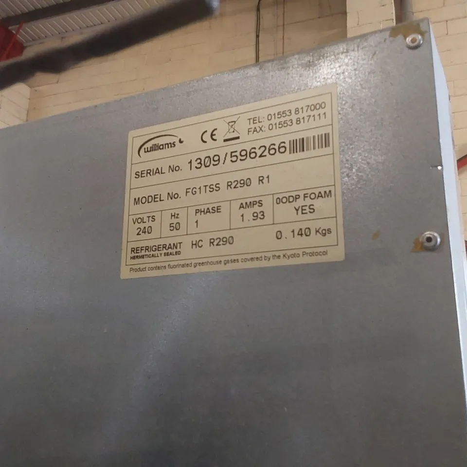 WILLIAMS FG1TSS R290 R1 COMMERCIAL REFRIGERATOR