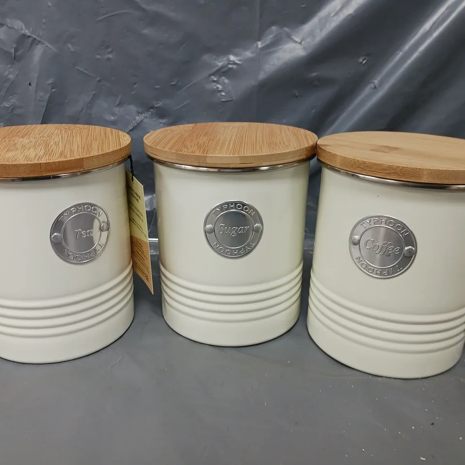 TYPHOON SET OF 3 COFFE, TEA AND SUGAR TUBS - COLLECTION ONLY