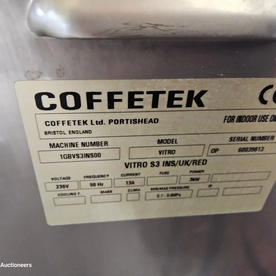 COFFEETEK VITRO S3 BEAN TO CUP COFFE MACHINE