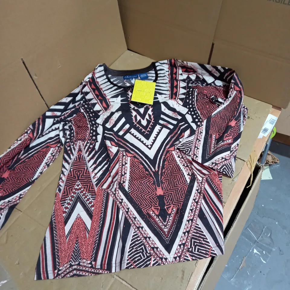 ARTSCAPES BOLD PRINT ELBOW SLEEVE TOP UK 2XL