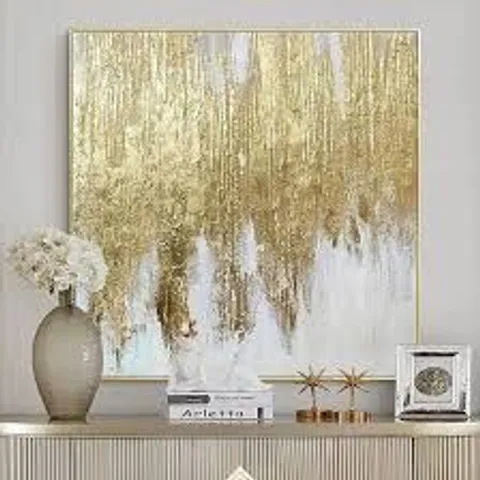  ABSTRACT GOLD FOIL PRINTED CANVAS WALL ART