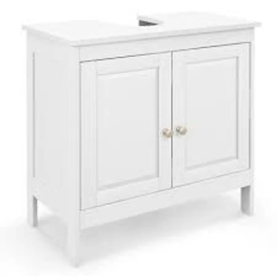 BOXED FREESTANDING BATHROOM VANITY SINK CABINET WITH 2 DOORS-WHITE