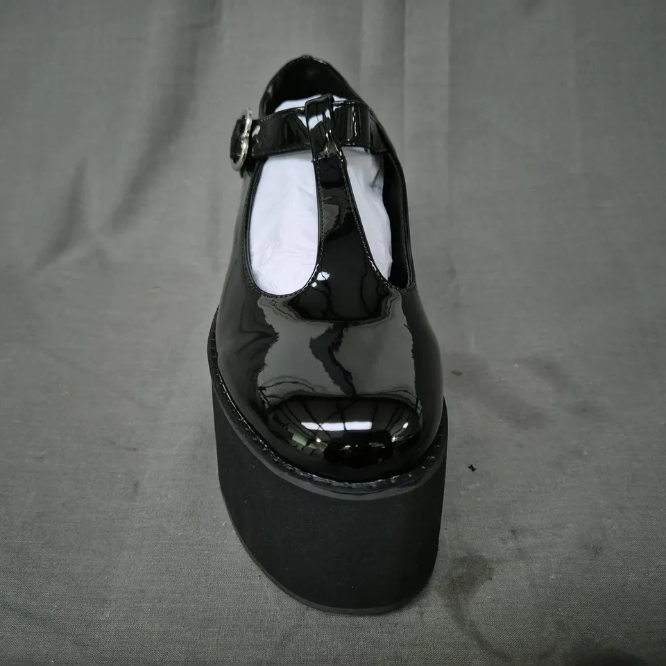 BOXED PAIR OF KOI MORENO BLACK PLATFORM MARY JANES UK SIZE 5