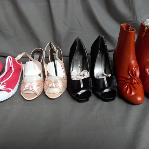 LARGE QUANTITY OF ASSORTED WOMENS SHOES IN VARIOUS SIZES, COLOURS AND STYLES