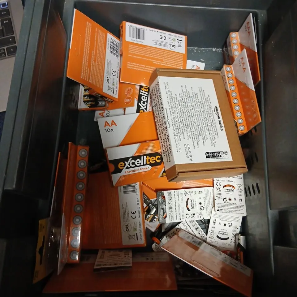 LARGE QUANTITY OF ASSORTED BATTERIES TO INCLUDE; EXCELLTEC AA & AAA BATTERIES – BULK LOT, ASSORTED PACKS