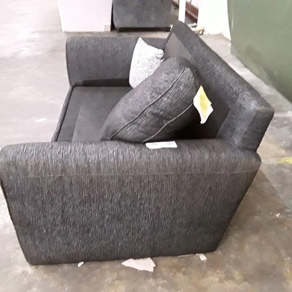 DESIGNER 2 SEATER SOFA - BLACK FABRIC 