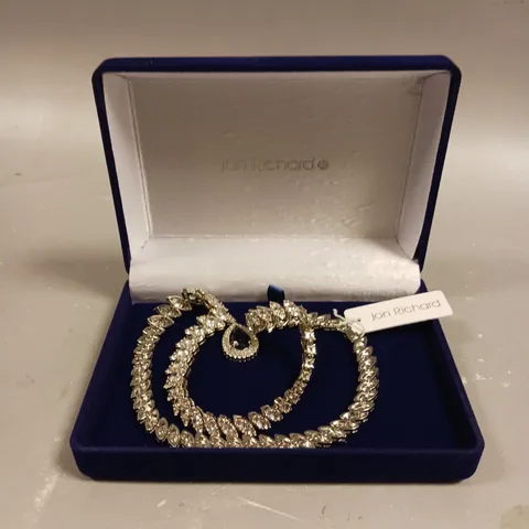 JON RICHARD NAVY STONE DROP PENDANT NECKLACE