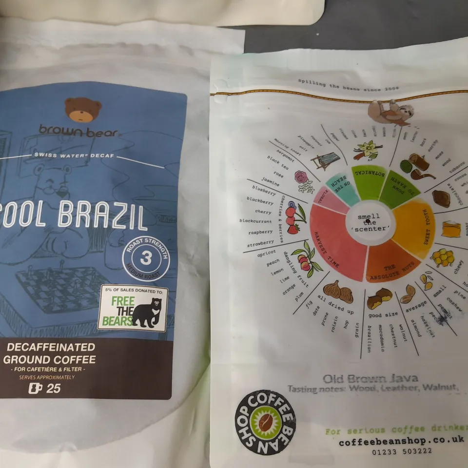 LOT OF 6 ASSORTED PACKS OF COFFEE BOTH GROUND AND BEAN