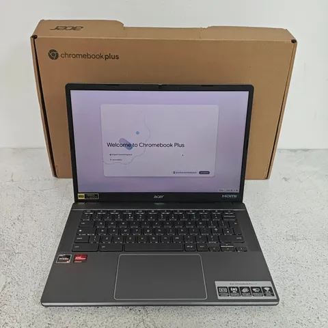 BOXED ACER CHROMEBOOK PLUS 514 AMD RYZEN 5 7520C 256GB SSD 8GB DDR5 RAM IN STEEL GRAY - CB514-3H-R16G