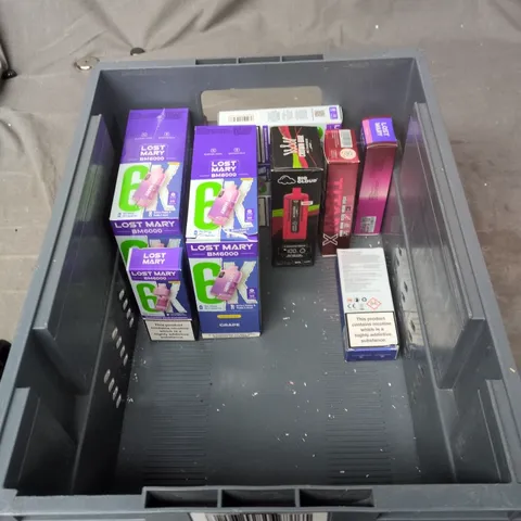 TOTE OF APPROXIMATELY 20 ASSORTED ELECTRONIC CIGARETTE ITEMS TO INCLUDE: FIFI CRYSTAL POD KIT 600 PUFFS 