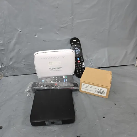 APPROXIMATELY 12 ASSORTED HOUSEHOLD ITEMS TO INCLUDE SMART HUB CABLE, HYPERTROPHIC ROUTER, REMOTES, ETC