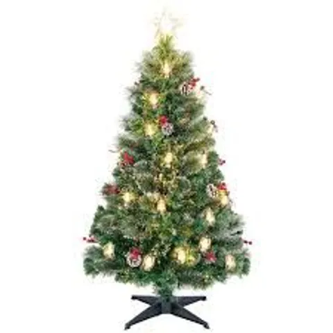 BOXED ARTIFICIAL CHRISTMAS TREE WITH 8 LIGHTING MODES AND OPTICAL FIBERS 150 CM