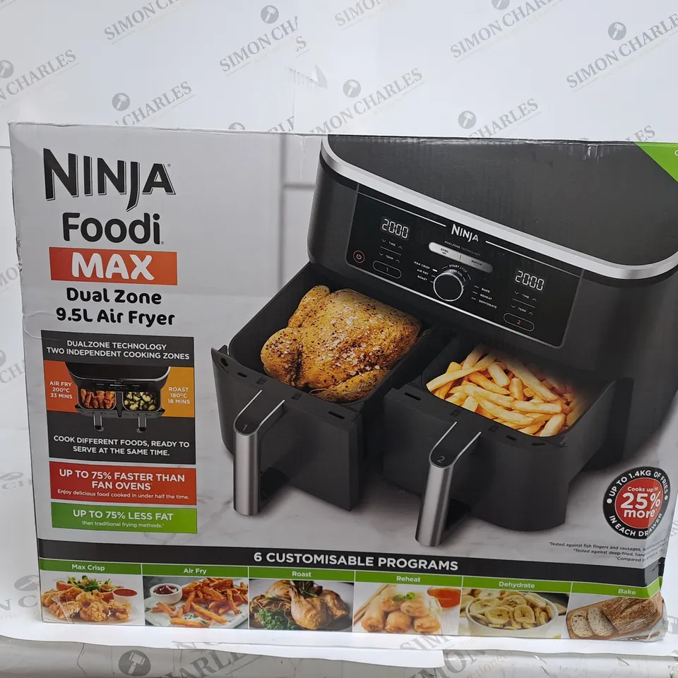 BOXED NINJA FOODI MAX DUAL ZONE 9.5 LITRE AIR FRYER 