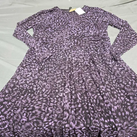 WHISTLES FEATHER LEOPARD MESH DRESS - SIZE 16