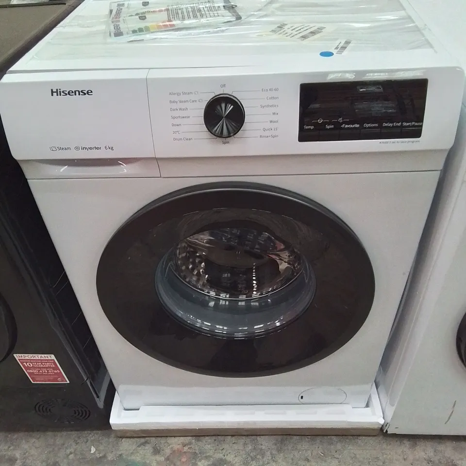 HISENSE FREESTANDING 6KG WASHING MACHINE IN WHITE, MODEL: WFQP6012EVM