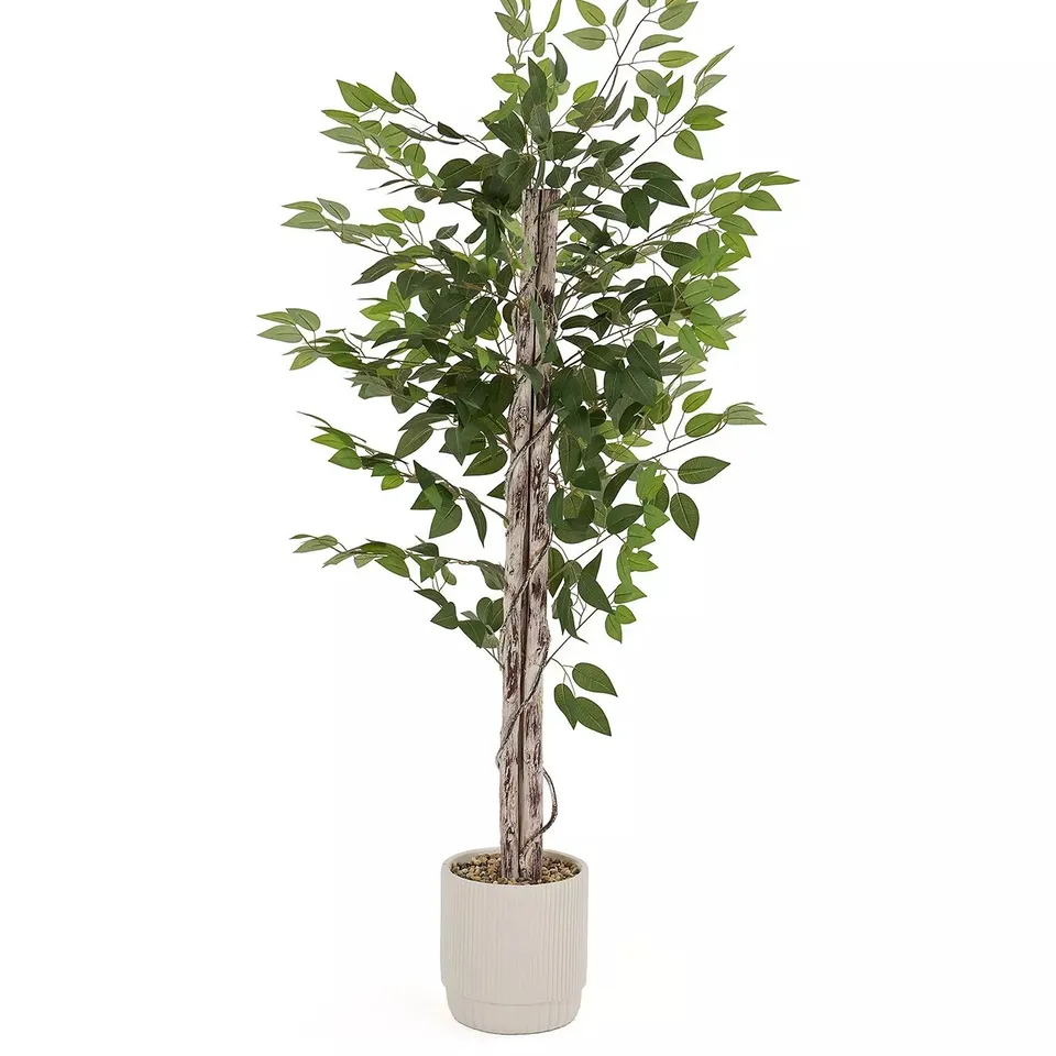 FAUX FICUS TREE IN CEMENT POT - COLLECTION ONLY