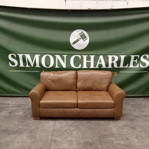 BAILEY 3 SEATER LEATHER SOFA - TAN