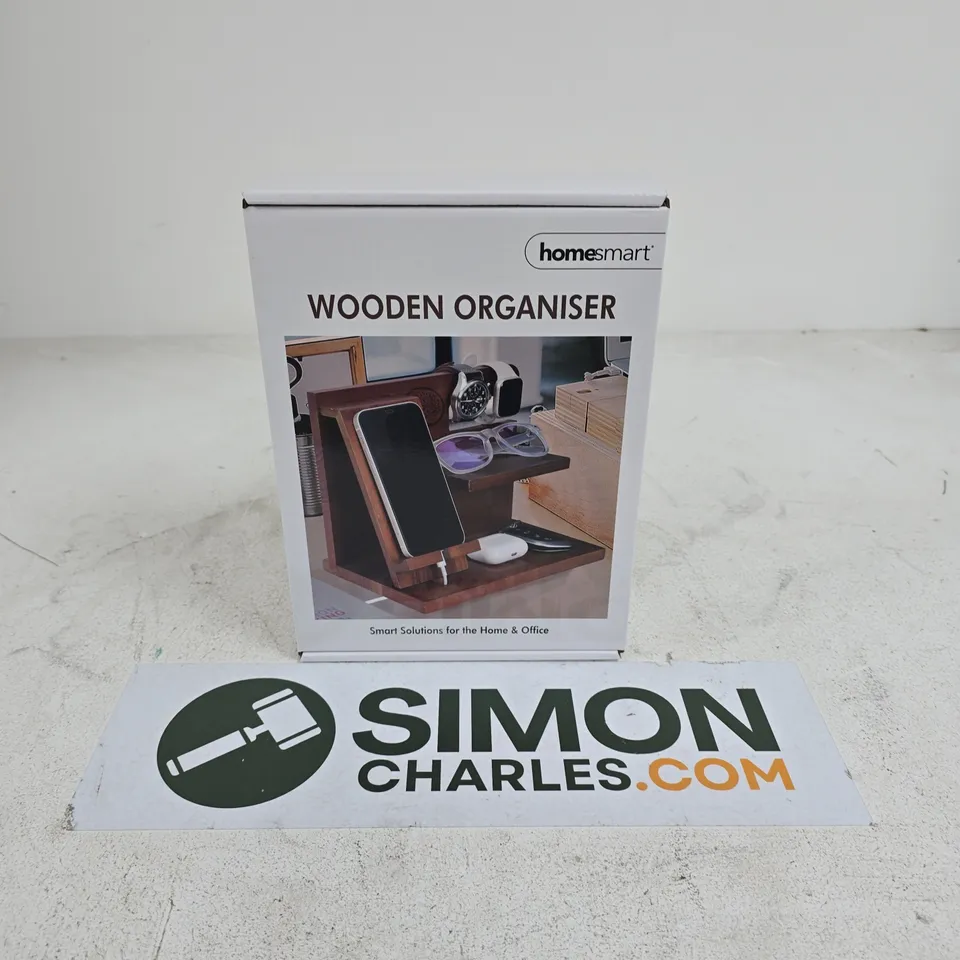 SEALED HOMESMART HOME & OFFICE WOODEN ORGANISER IN BLACK