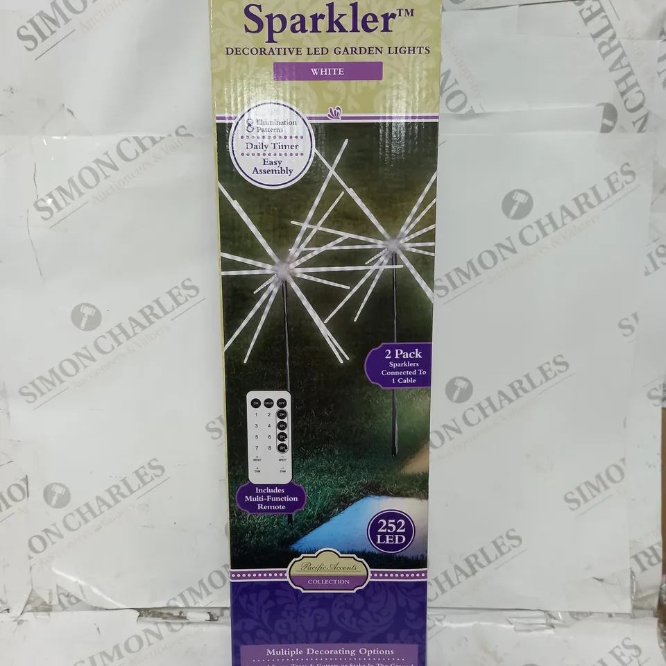 PACIFIC ACCENTS SET OF 2 LED SPARKLER LIGHTS WITH TIMER & REMOTE