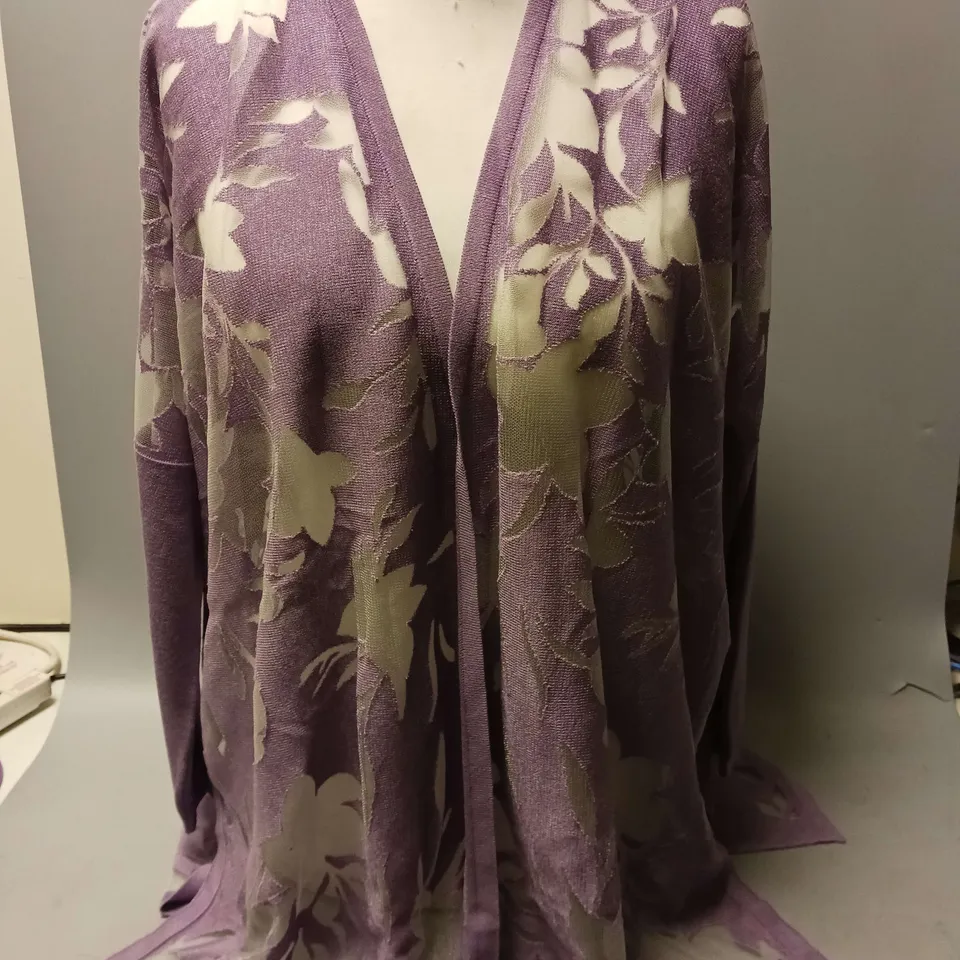 WYNNE LAYERS FLORAL SHEER WRAP CARDIGAN PURPLE SIZE XS