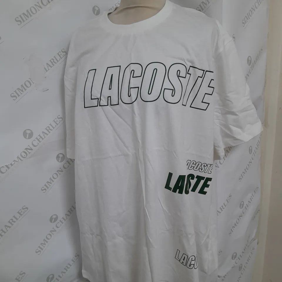 LACOSTE LOUNGEWEAR TSHIRT IN WHITE SIZE XL