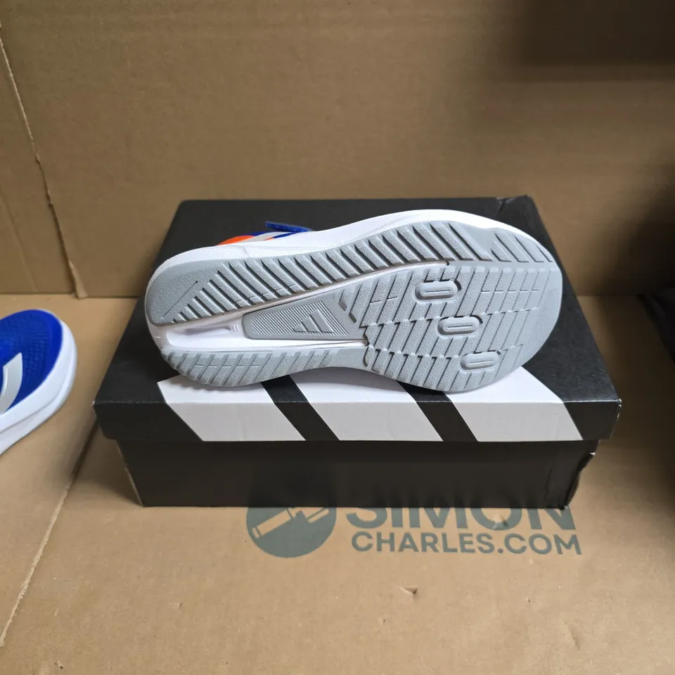 ADIDAS DURAMO SL2 EL C KIDS' RUNNING SHOES – BLUE/WHITE/ORANGE SIZE 13.5 