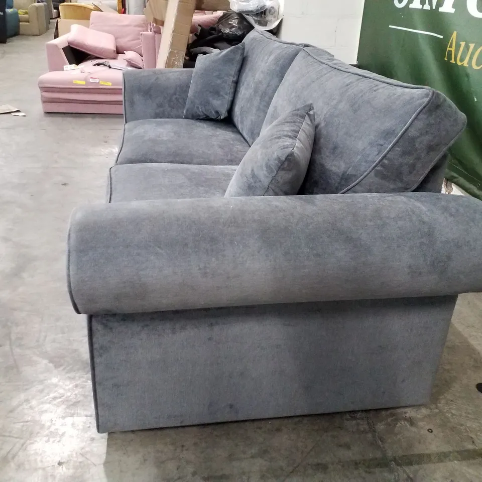 QUALITY DESIGNER 3 SEATER SOFA - GREY FABRIC