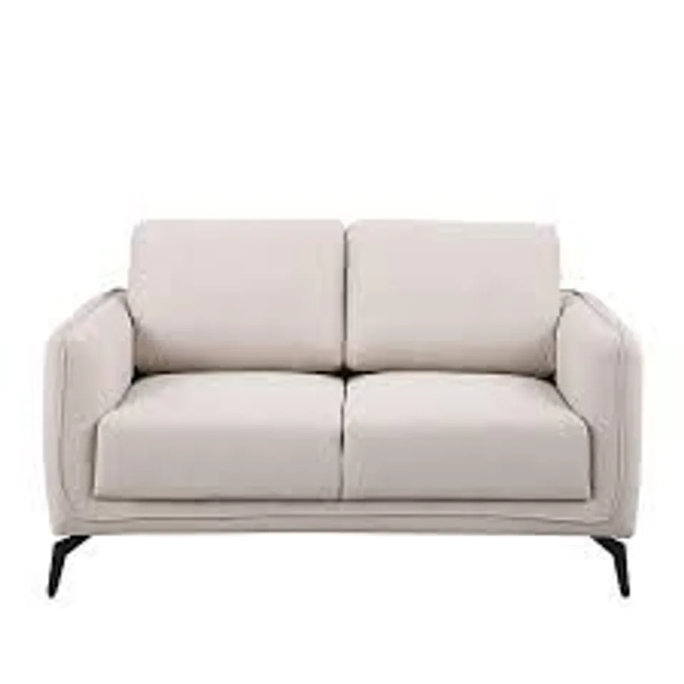 BOXED OSLO 2 SEATER FABRIC SOFA - BEIGE (1 BOX)