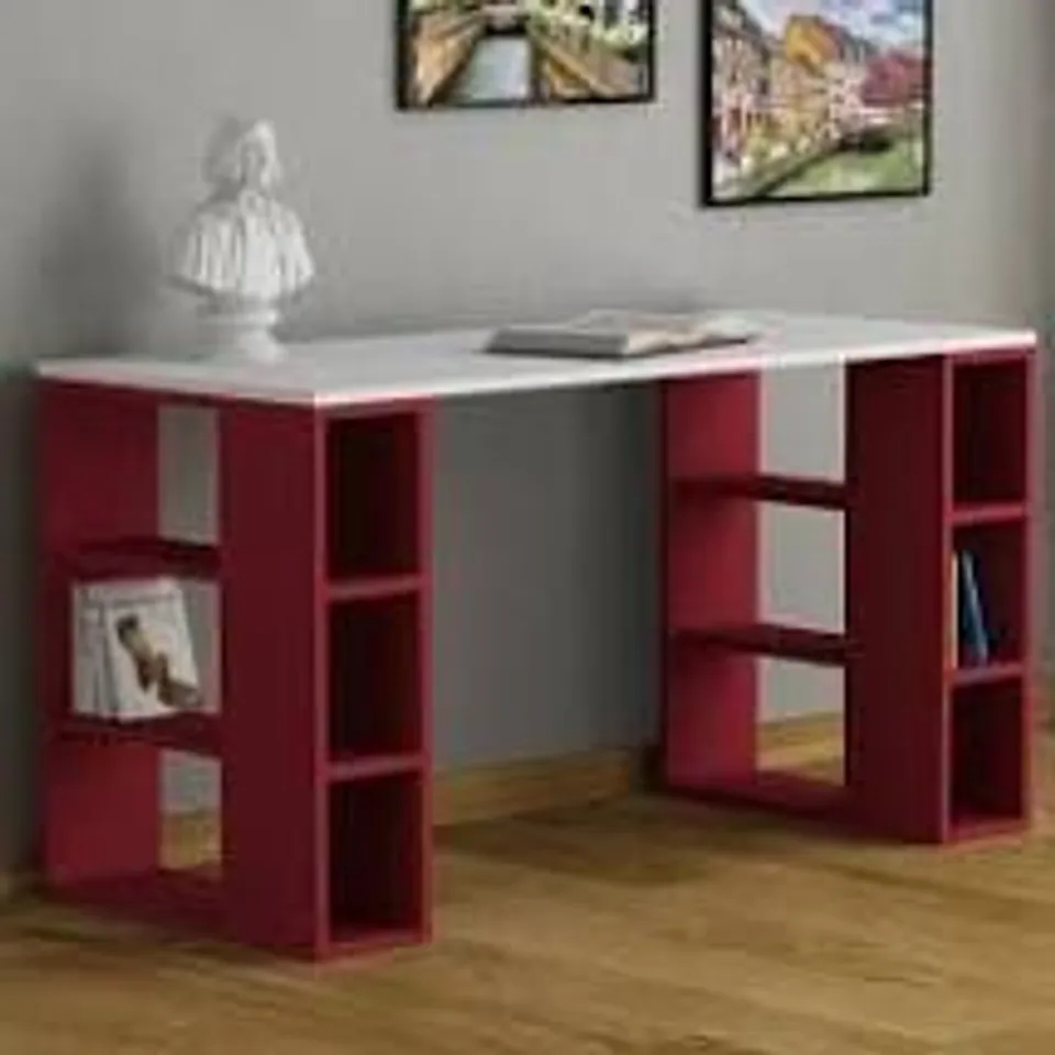 BOXED MIRANDA BURGUNDY DESK (1 BOX) RRP £174.99