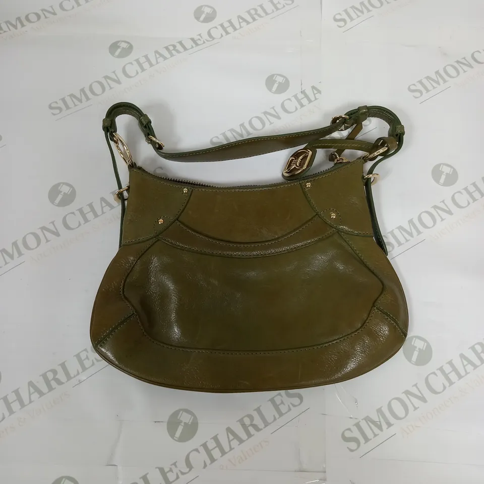 DKNY KHAKI GREEN CLOSE CLUTCH BAG 