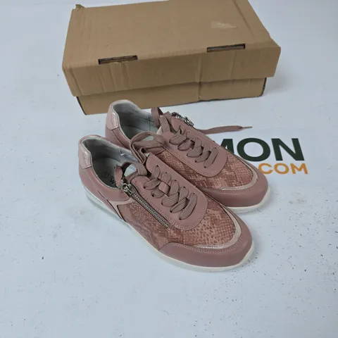 WONDER WALK WOMEN'S PINK MESH & LEATHER SNEAKERS WITH SIDE ZIP – EU 37 (UK 4.5)