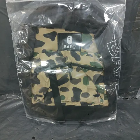 A BATHING APE CAMO DESIGN BACKPACK