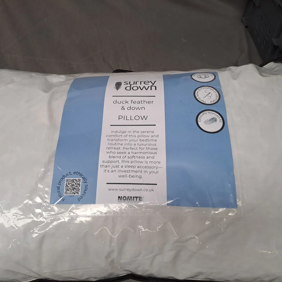 SURREY DOWN DUCK FEATHER AND DOWN PILLOW