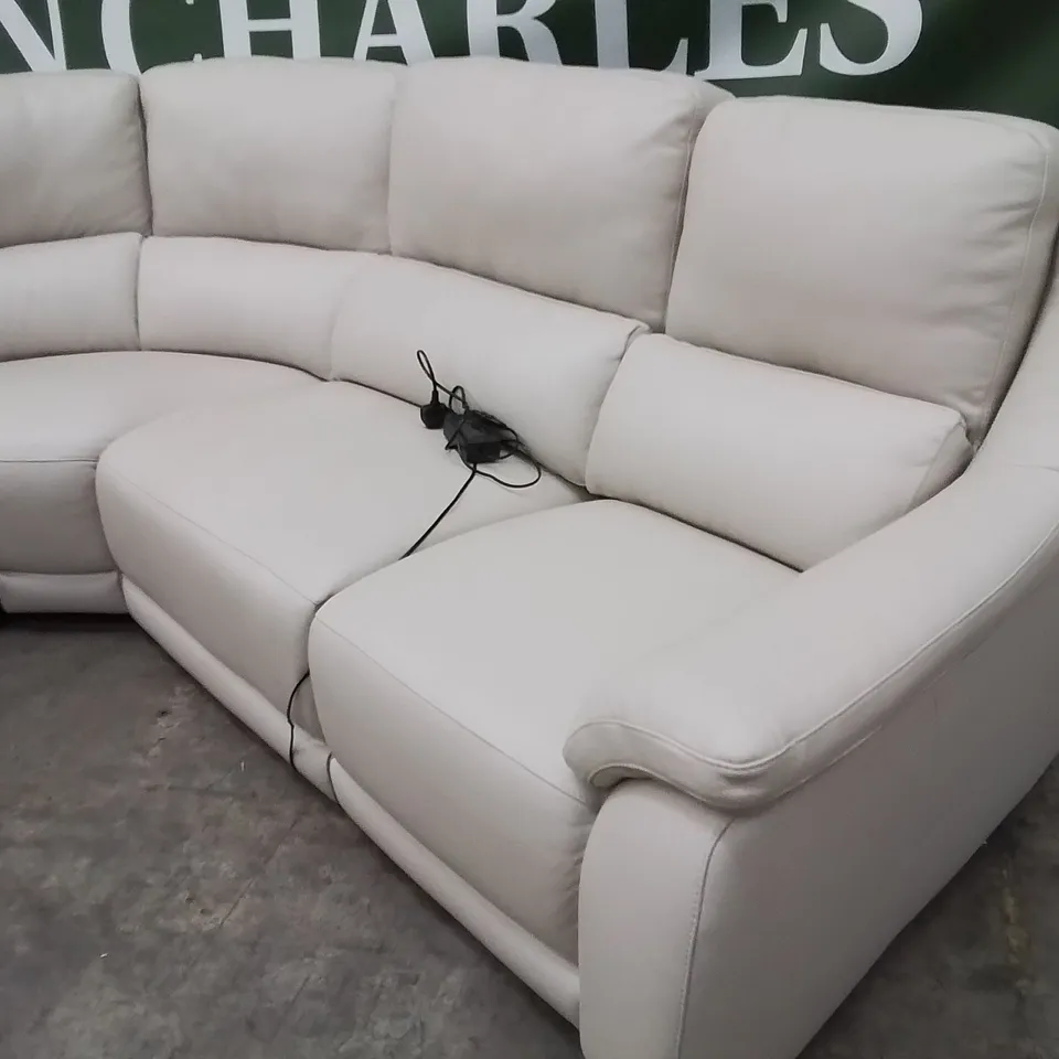 QUALITY DESIGNER ITALIAN MADE DEGANO LEATHER UPHOLSTERED ELECTRIC RECLINING CORNER SOFA