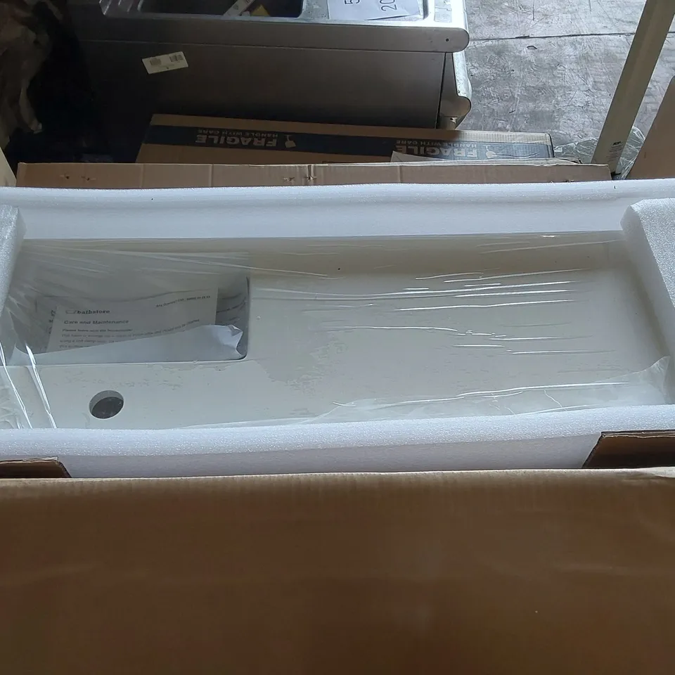 BOXED SGL GELCOAT POLYMARBLE MINI WASH BASIN RH W850 D305 H140