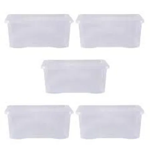 BOXED SET OF 5 WHAM CRYSTAL PLASTIC STORAGE BOX