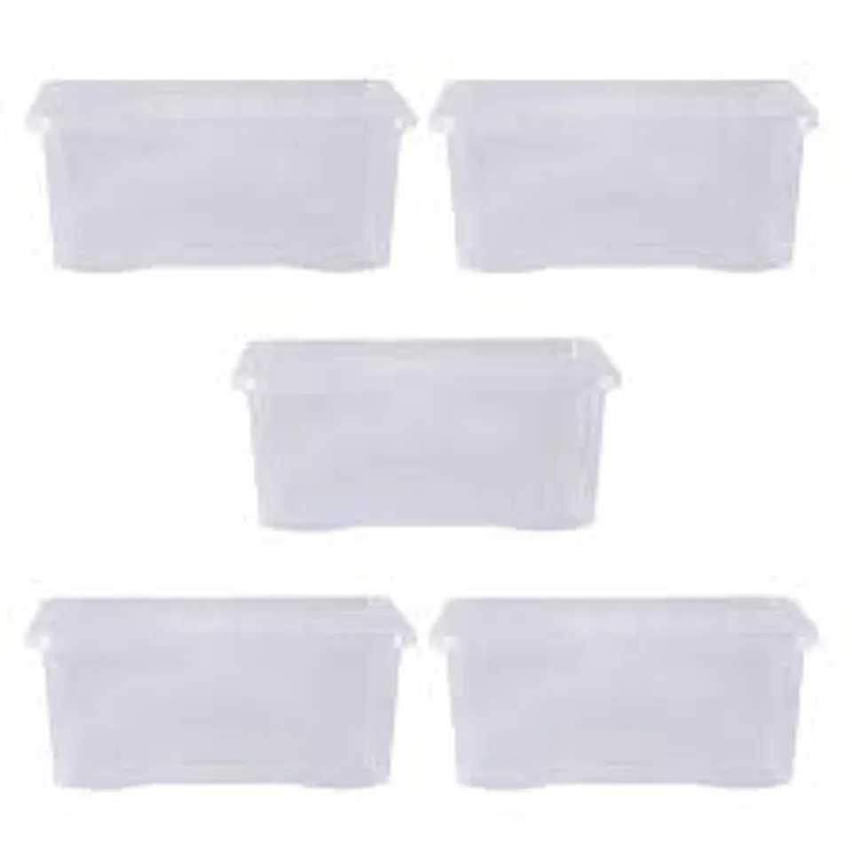 BOXED SET OF 5 WHAM CRYSTAL PLASTIC STORAGE BOX