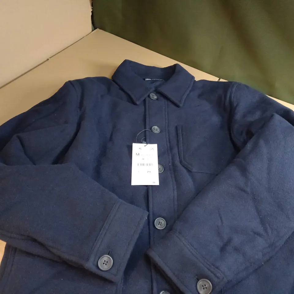 ZARA NAVY PADDED WINTER JACKET - MEDIUM