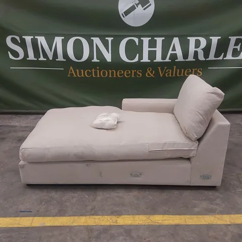 QUALITY DESIGNER CORNER SOFA CHAISE SECTION - BEIGE FABRIC