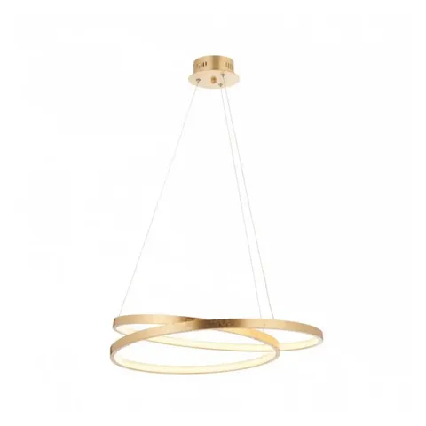 GOLD RING FROSTED ACRYLIC 2 RINGS TWISTED ROUND PENDANT LED CEILING LIGHT