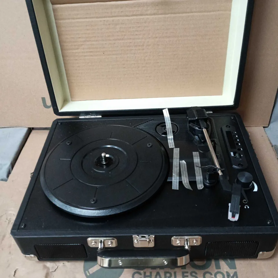 RETRO MUSIQUE BLUETOOTH SUITCASE STYLE TURNTABLE BOXED